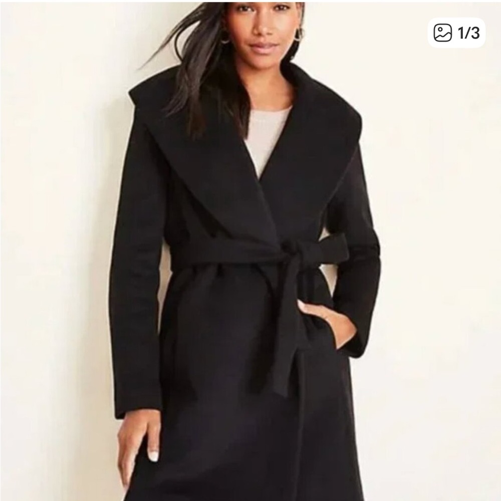 Ann Taylor Black Wool Blend Coat
